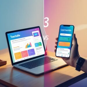 teachable vs learnworlds featured image
